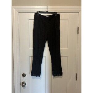 Crown & Ivy Pants Women’s Size 8 Black Lace Flat Front Tapered Leg Pockets Zip